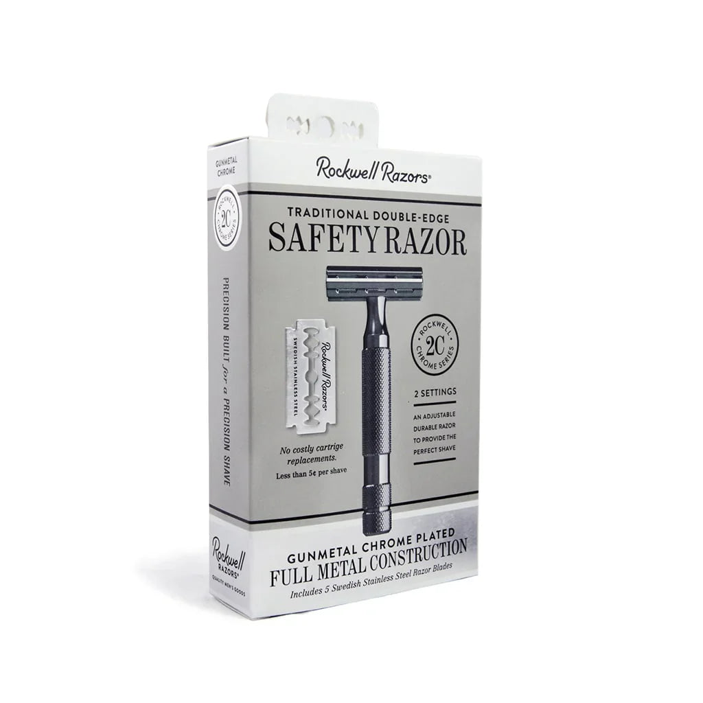 Rockwell 2C Adjustable DE Safety Razor - Gunmetal (2 Settings)